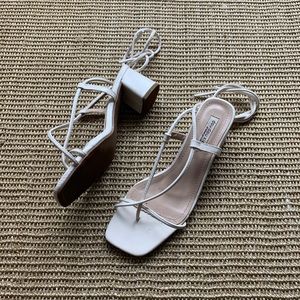 White Strappy Heeled Sandals
